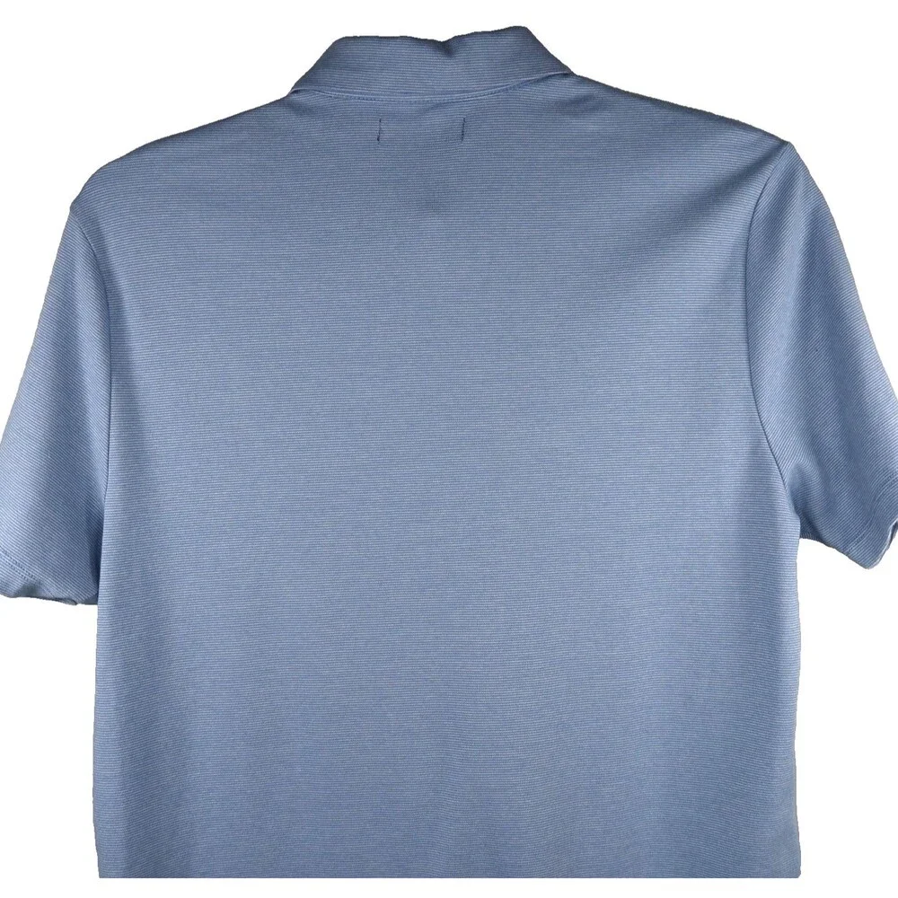 Banana Republic Performance Pique Polo Knit Shirt Men's Medium Blue Short Sleeve